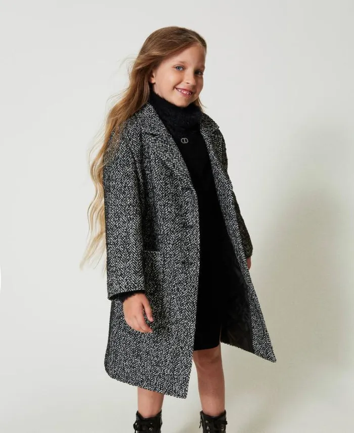Twinset Dresses Short Knit Dress With Faux Fur Black 8211 Girl