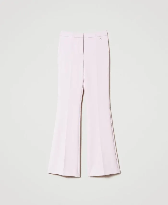 Twinset Flares Flared Cady Crpe Trousers Pink Tulle 8211 Clothing