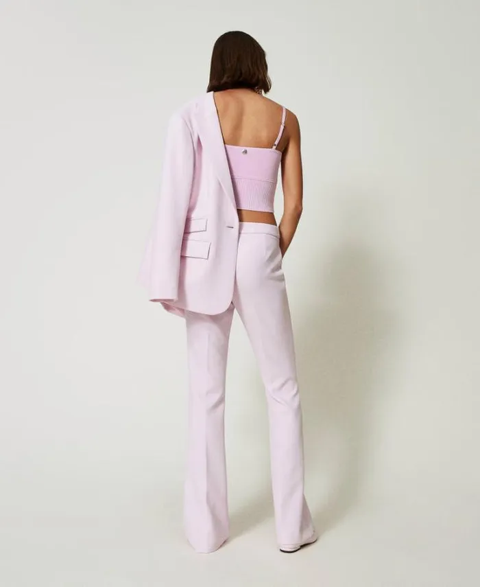 Twinset Flares Flared Cady Crpe Trousers Pink Tulle 8211 Clothing