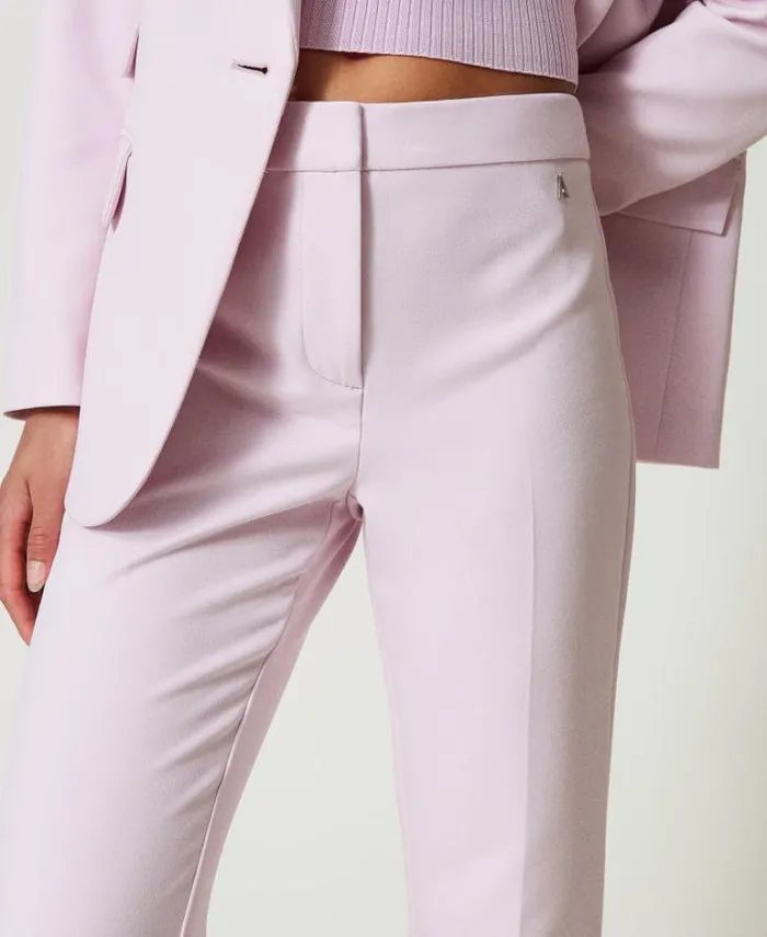 Twinset Flares Flared Cady Crpe Trousers Pink Tulle 8211 Clothing