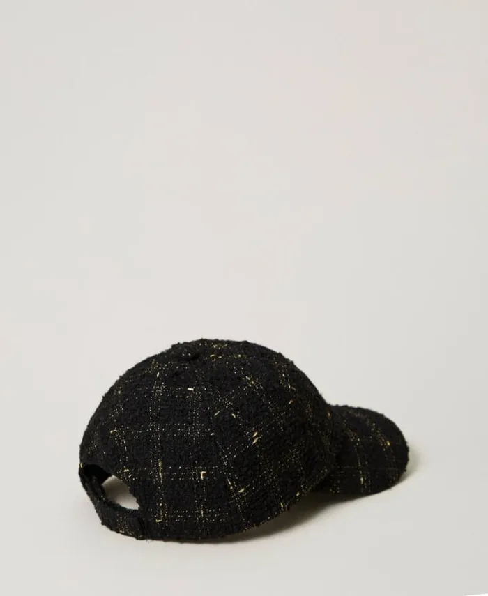 Twinset Hats Boucl Baseball Cap With Logo Black Gold Bouclegrave 8211 Accessories