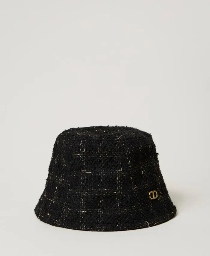 Twinset Hats Boucl Bucket Hat With Oval T Black Gold Bouclegrave 8211 Accessories