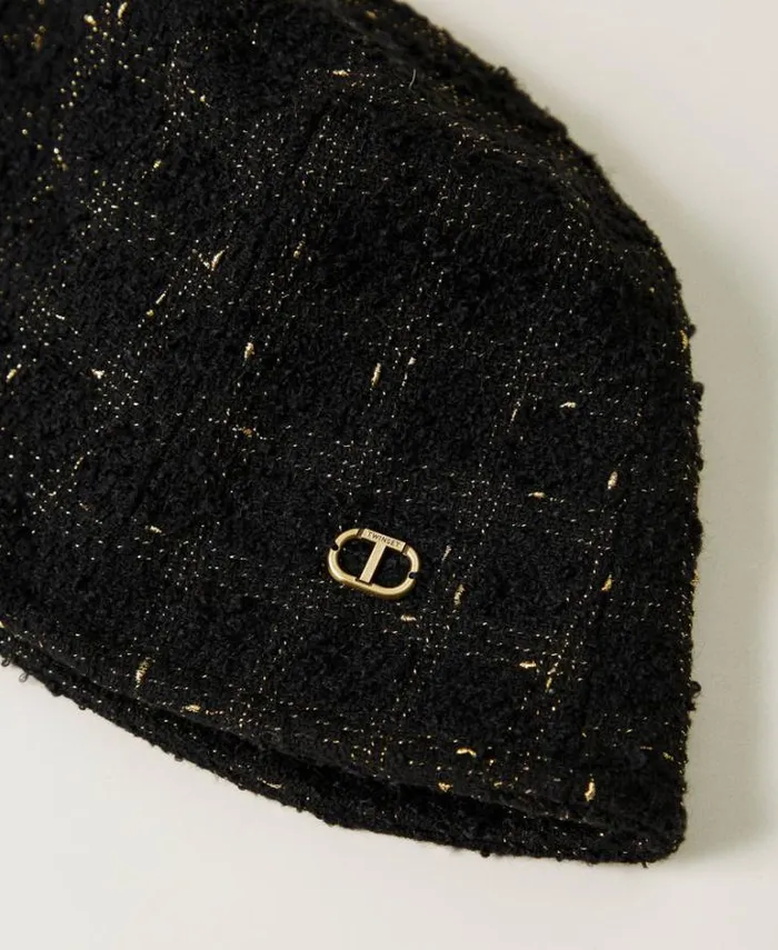 Twinset Hats Boucl Bucket Hat With Oval T Black Gold Bouclegrave 8211 Accessories