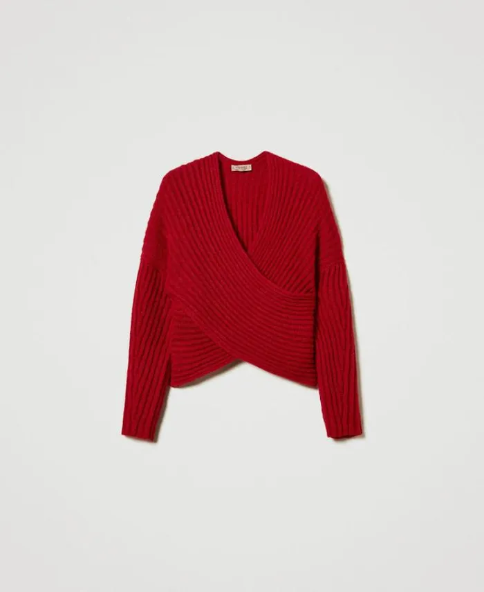Twinset Jumpers And Cardigans Dualuse Mohair Blend Jumper Venetian Red 8211 Clothing