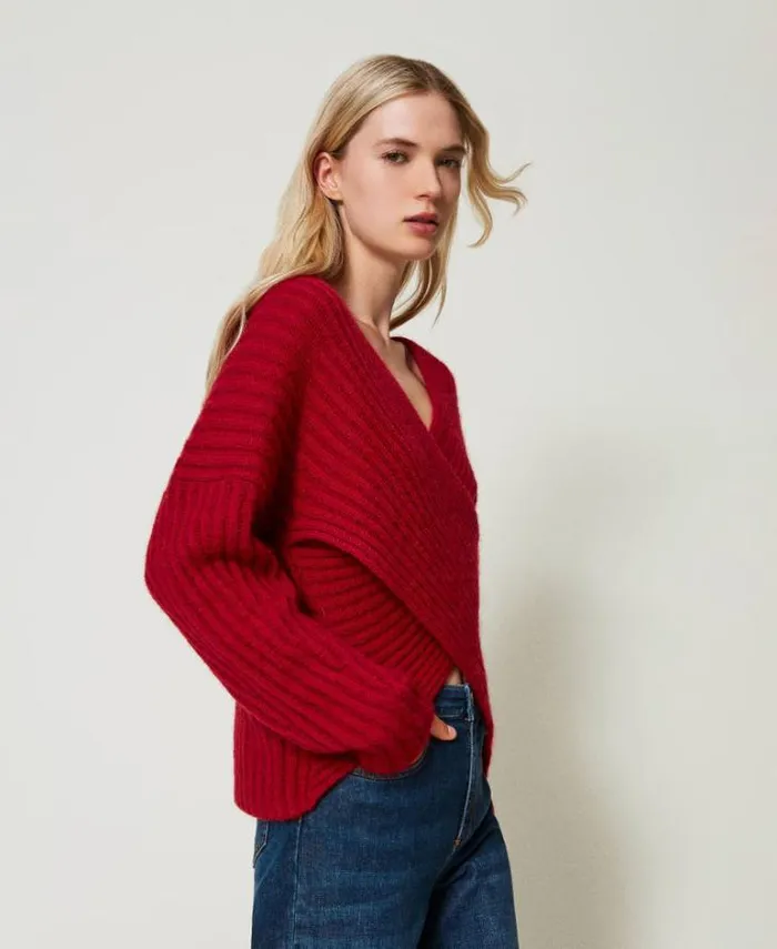 Twinset Jumpers And Cardigans Dualuse Mohair Blend Jumper Venetian Red 8211 Clothing