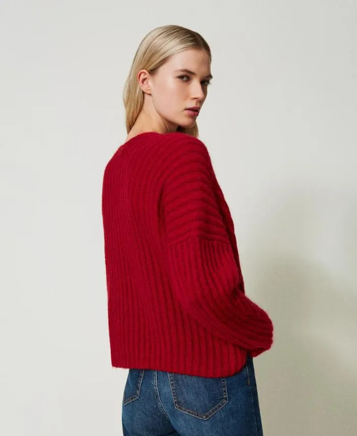 Twinset Jumpers And Cardigans Dualuse Mohair Blend Jumper Venetian Red 8211 Clothing