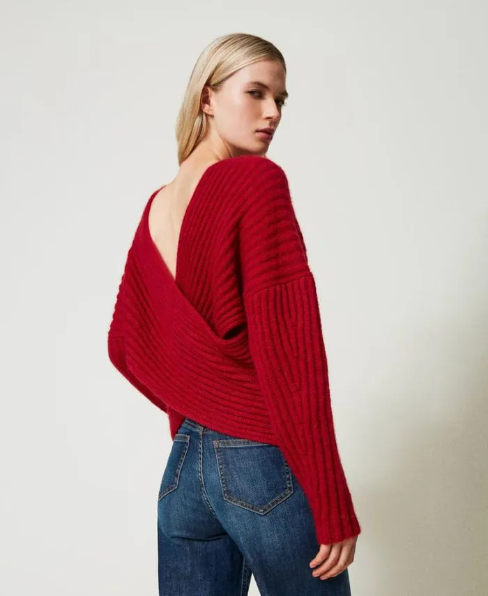 Twinset Jumpers And Cardigans Dualuse Mohair Blend Jumper Venetian Red 8211 Clothing