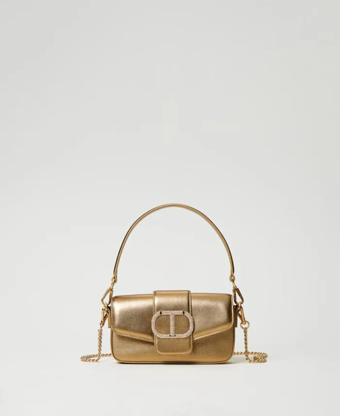 Twinset Shoulder Bags 039Amie039 Small Leather Shoulder Bag Yellow Gold 8211 Bags