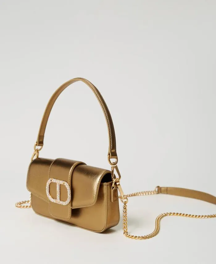 Twinset Shoulder Bags 039Amie039 Small Leather Shoulder Bag Yellow Gold 8211 Bags