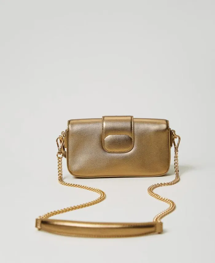 Twinset Shoulder Bags 039Amie039 Small Leather Shoulder Bag Yellow Gold 8211 Bags