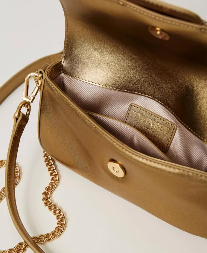 Twinset Shoulder Bags 039Amie039 Small Leather Shoulder Bag Yellow Gold 8211 Bags