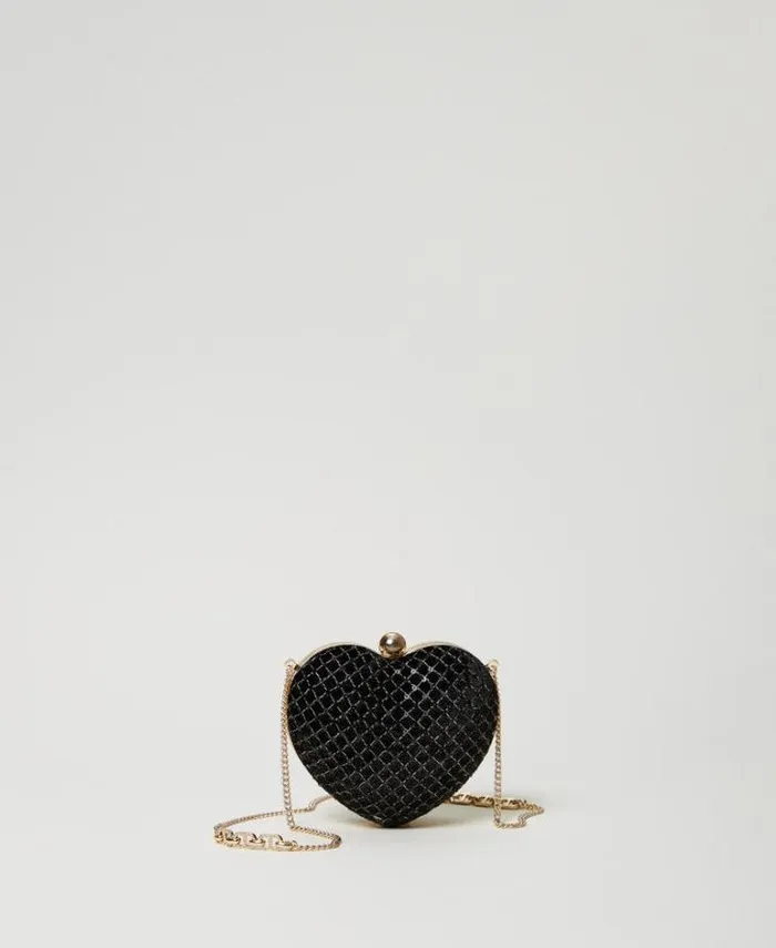 Twinset Shoulder Bags 039Coup De Coeur039 Embroidered Velvet Clutch Black 8211 Bags