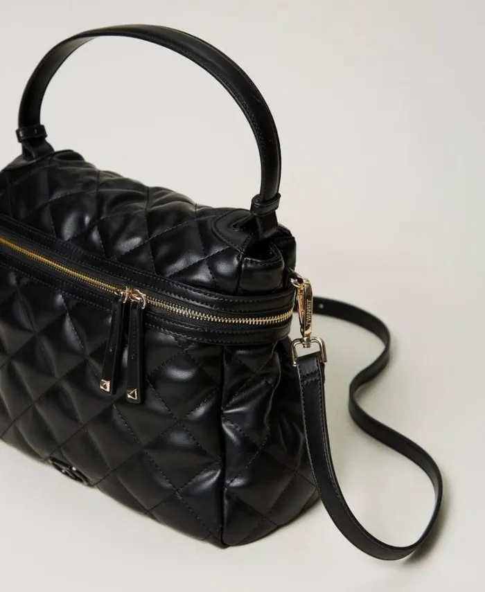 Twinset Shoulder Bags Ccile Large Quilted Top Handle Bag Black 8211 Bags
