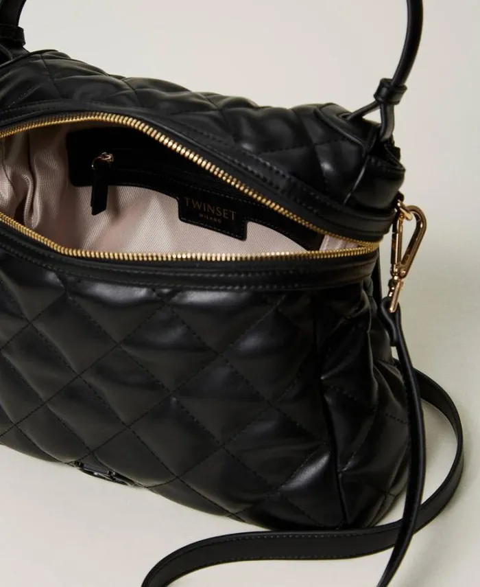 Twinset Shoulder Bags Ccile Large Quilted Top Handle Bag Black 8211 Bags