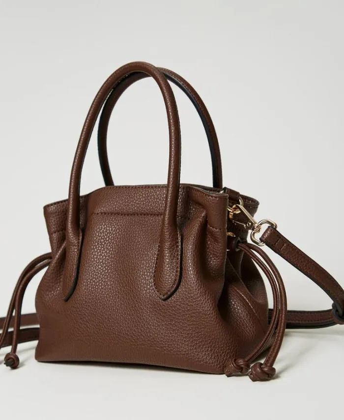 Twinset Shoulder Bags Shoulder Bag With Oval T And Drawstring Coffee Chocolate 8211 Bags