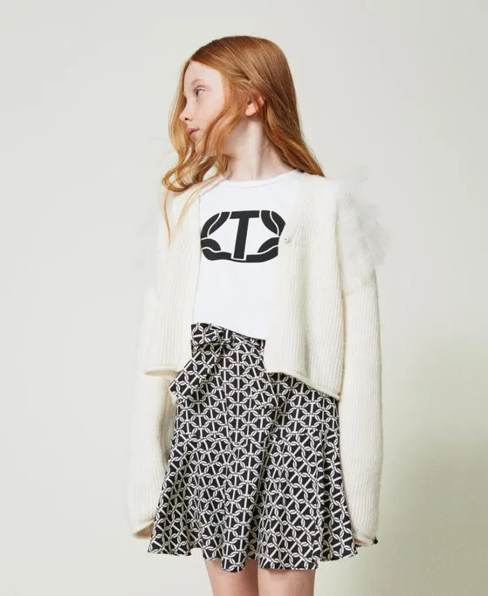 Twinset Skirts Crpe De Chine Trouserskirt With Print Oval T Chain Print 8211 Girl