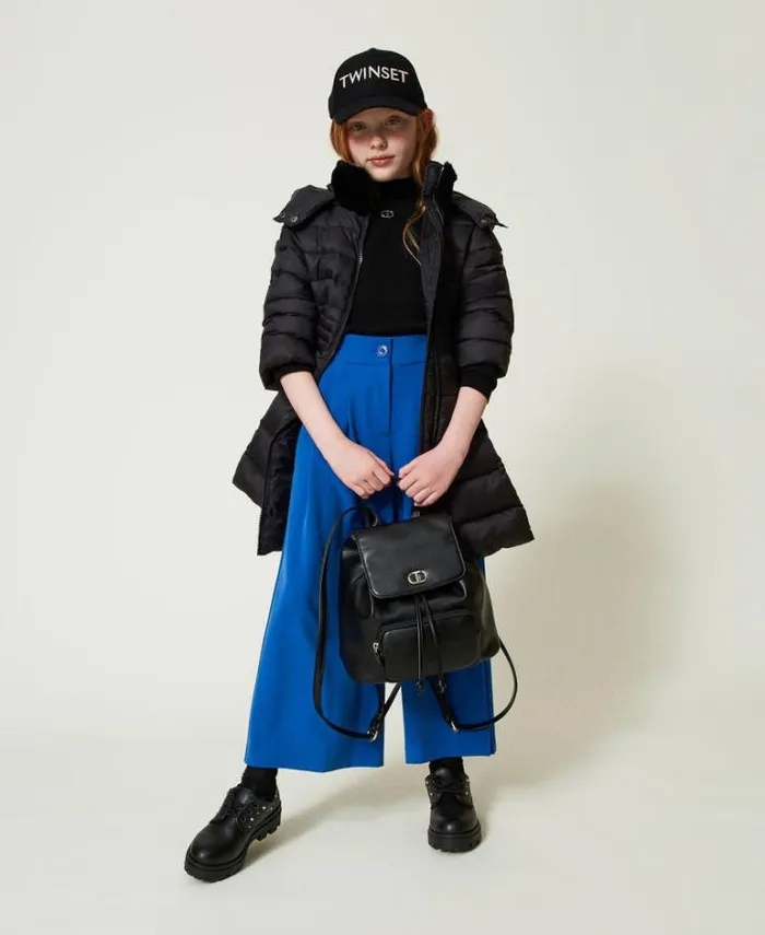 Twinset Trousers And Jeans Flannel Palazzo Trousers 034surf034 Blue 8211 Girl