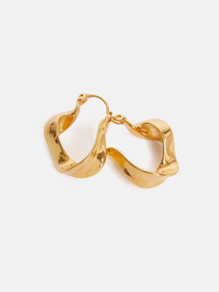Twisted Hoop Earring Gold Women Jigsaw Jewellery