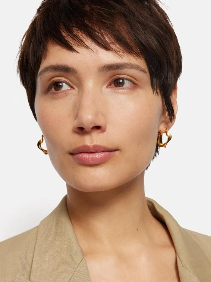 Twisted Hoop Earring Gold Women Jigsaw Jewellery