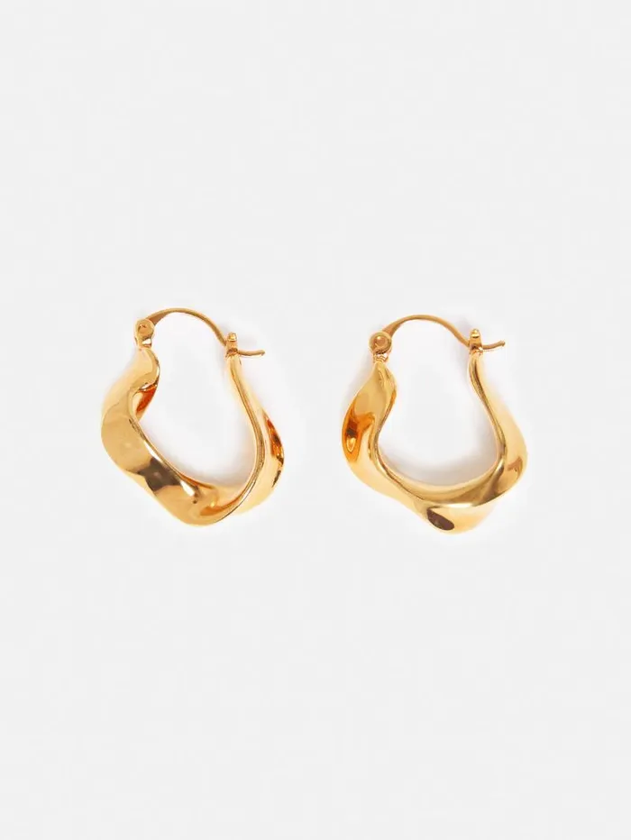Twisted Hoop Earring Gold Women Jigsaw Jewellery