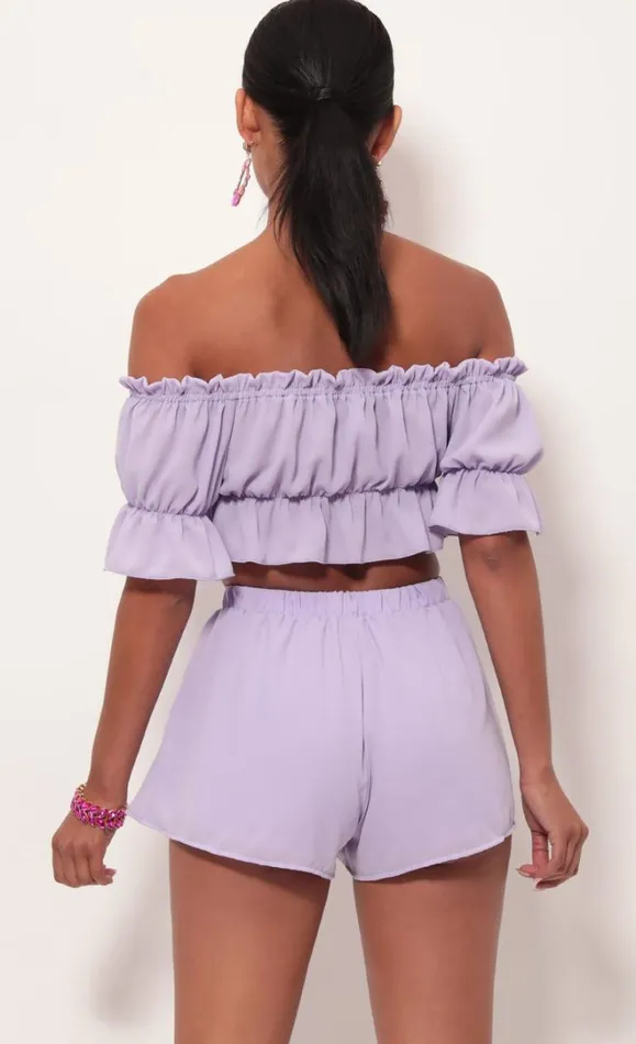Two Piece Set Lavender Women LUCY IN THE SKY Shorts Two Piece Set Lavender Women LUCY IN THE SKY Shorts