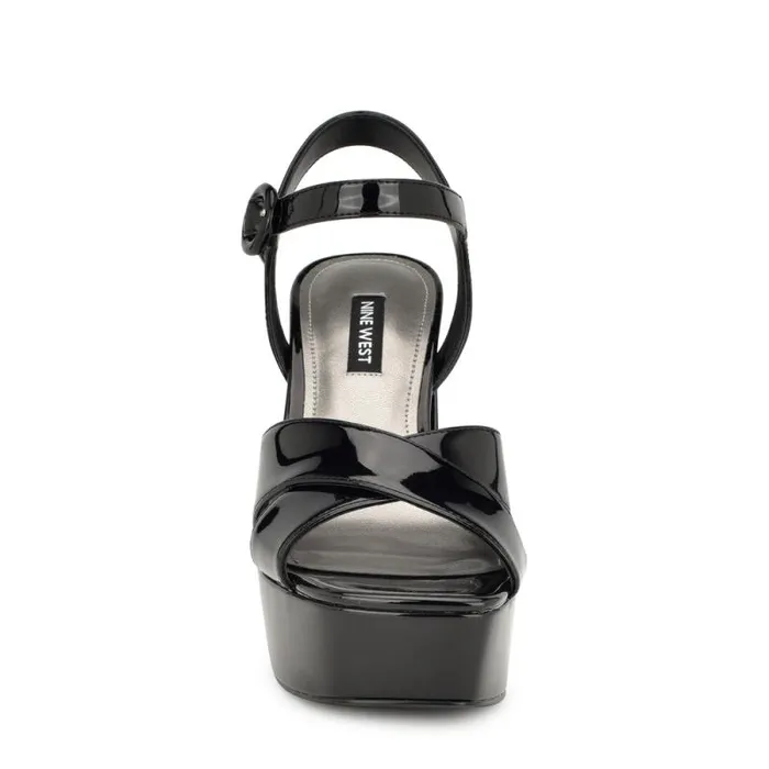 Vallen Strappy Platform Sandals Black Patent Women Nine West Sandals Vallen Strappy Platform Sandals Black Patent Women Nine West Sandals