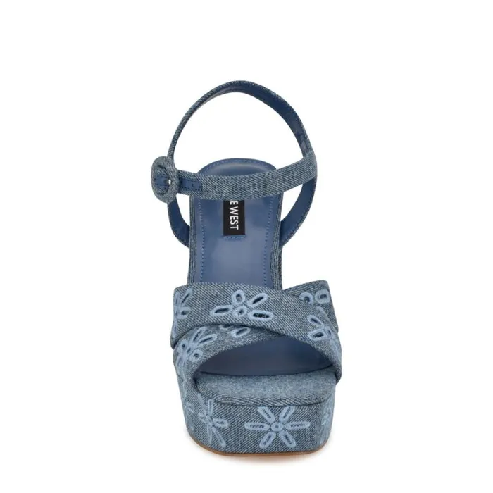 Vallena Ankle Strap Platform Sandals Denim Women Nine West Sandals Vallena Ankle Strap Platform Sandals Denim Women Nine West Sandals