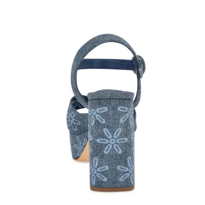 Vallena Ankle Strap Platform Sandals Denim Women Nine West Sandals Vallena Ankle Strap Platform Sandals Denim Women Nine West Sandals