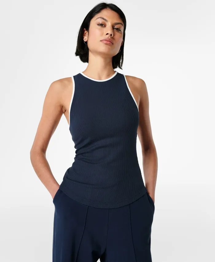 Vest Tops Harper Racer Rib Vest Navy Blue 8211 Sweaty Betty Women