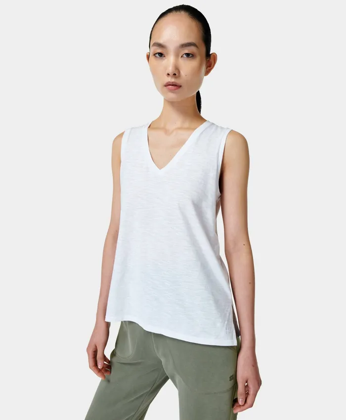 Vest Tops Refresh Side Split Vest White Sweaty Betty Women