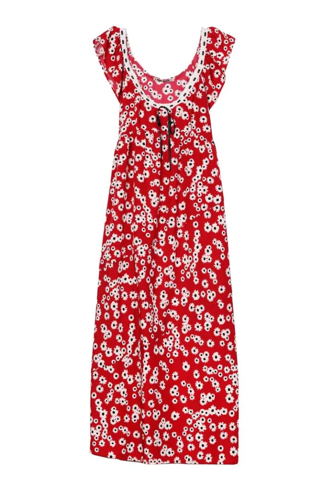 Violette Peony Print Cap Sleeved Midi Dress Women Ciao Lucia Long Dresses