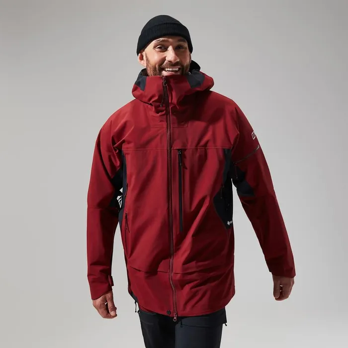 Waterproof Men Berghaus MTN Arete Descend GTX Jacket 8211 Dark RedBlack