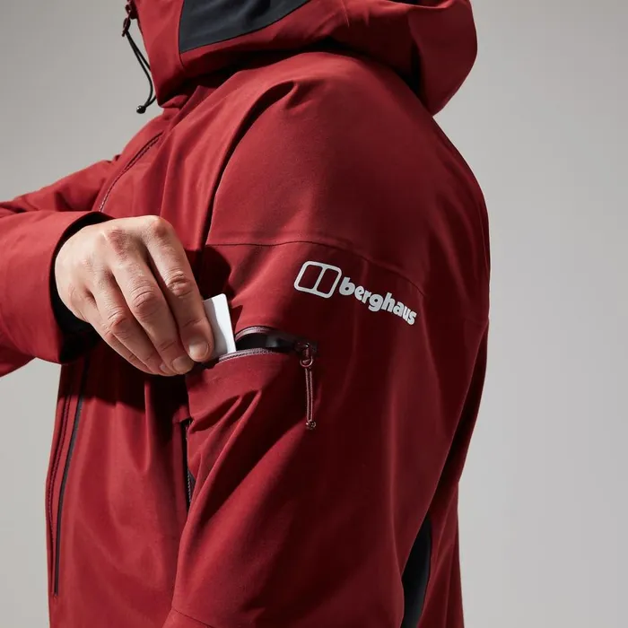 Waterproof Men Berghaus MTN Arete Descend GTX Jacket 8211 Dark RedBlack