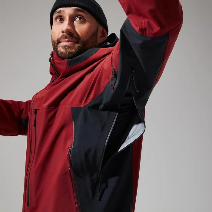 Waterproof Men Berghaus MTN Arete Descend GTX Jacket 8211 Dark RedBlack