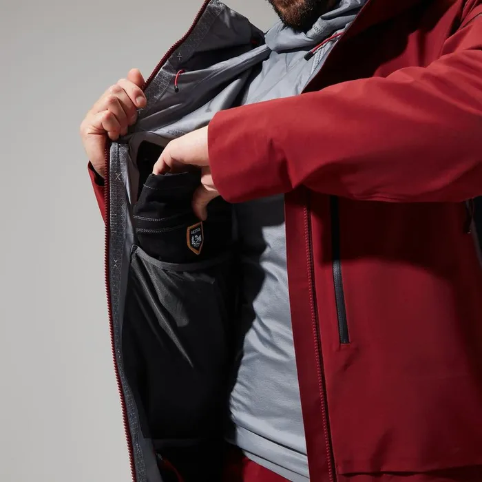 Waterproof Men Berghaus MTN Arete Descend GTX Jacket 8211 Dark RedBlack