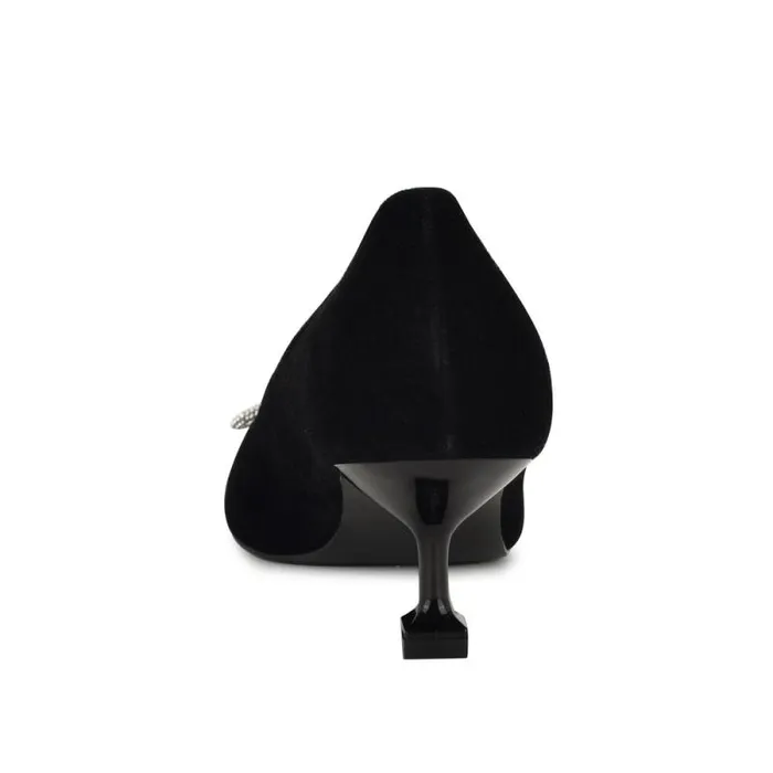 Wendon Bow Pumps Black Suede Women Nine West Heels Wendon Bow Pumps Black Suede Women Nine West Heels