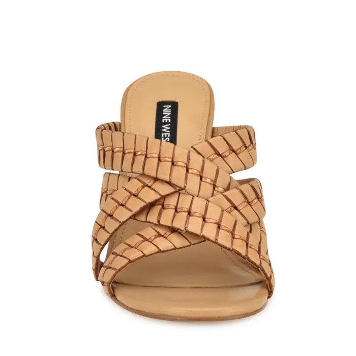 Wenea Strappy Heeled Slide Sandals Natural Women Nine West Sandals Wenea Strappy Heeled Slide Sandals Natural Women Nine West Sandals