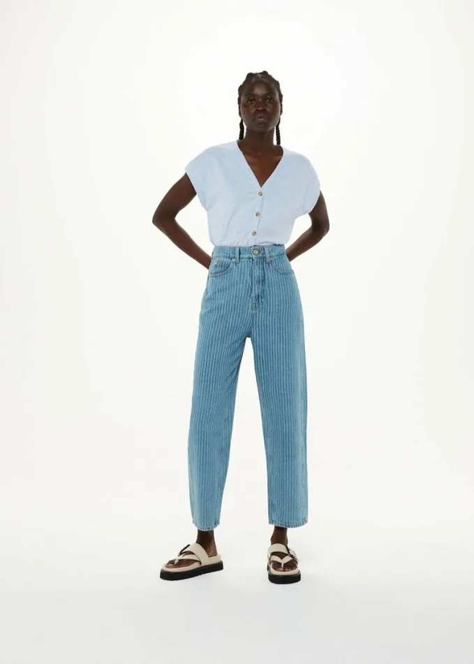 Whistles Aubrie Button Through Top Blue Women Tops
