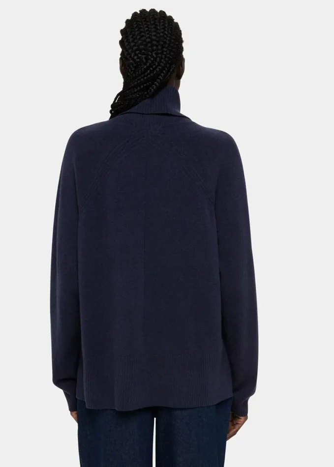 Whistles Cashmere Roll Neck Navy Women Sweaters and Cashmere