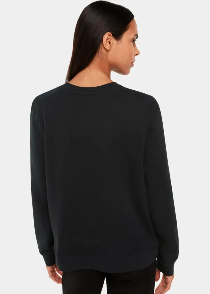Whistles Cherie Logo Sweatshirt Black Women Tops