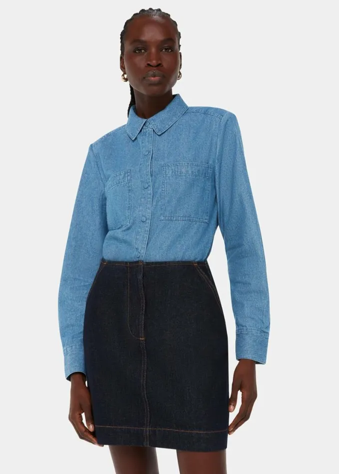 Whistles Hailey Denim Shirt Denim Women Tops