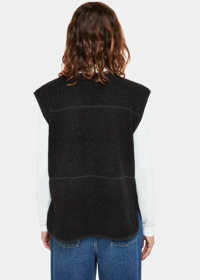 Whistles Josie Fleece Gilet Black Women Coats and Jackets
