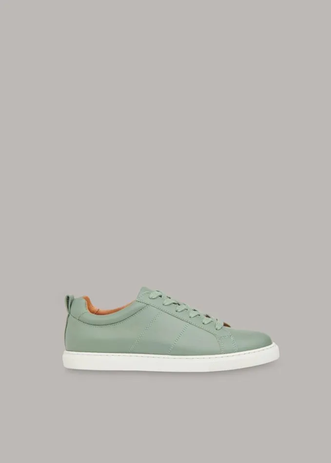 Whistles Koki Lace Up Trainer Pale Green Women Sneakers