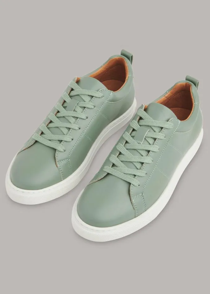Whistles Koki Lace Up Trainer Pale Green Women Sneakers