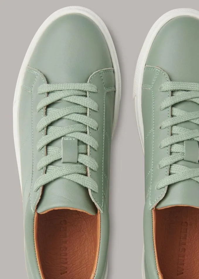 Whistles Koki Lace Up Trainer Pale Green Women Sneakers