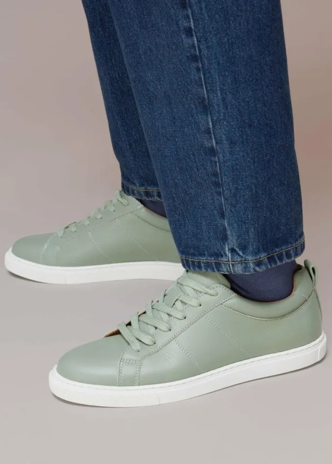 Whistles Koki Lace Up Trainer Pale Green Women Sneakers
