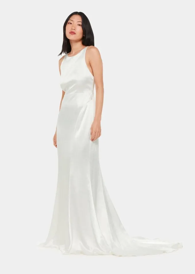 Whistles Lina Satin Wedding Dress Ivorymulti Women Dresses