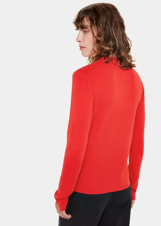 Whistles Mia Fitted Crew Neck Knit Red Women Sweaters and Cashmere