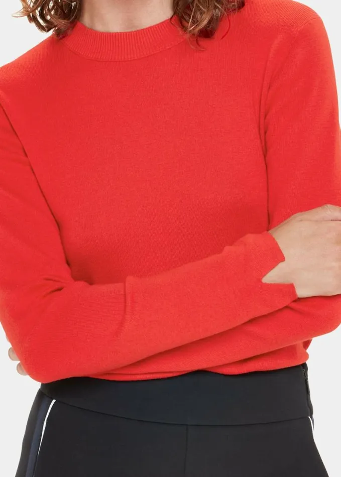 Whistles Mia Fitted Crew Neck Knit Red Women Sweaters and Cashmere
