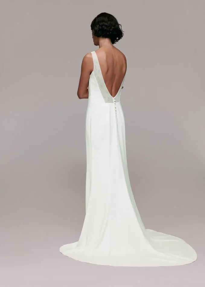 Whistles Mia Square Neck Wedding Dress Ivory Women Dresses